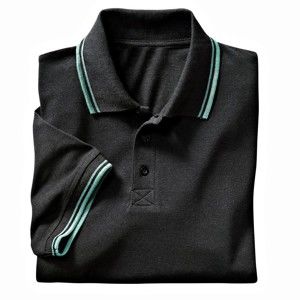 Blancheporte Polo tričko s krátkými rukávy černá 107/116 (XL)