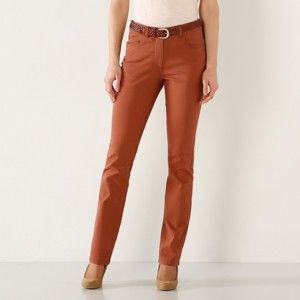 Blancheporte Strečové rovné kalhoty karamelová 42