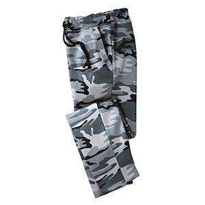 Blancheporte Meltonové kalhoty, rovný spodní lem šedá vojenský vzor 48/50