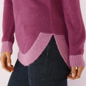 Blancheporte Jemný dvoubarevný pulovr švestková 54
