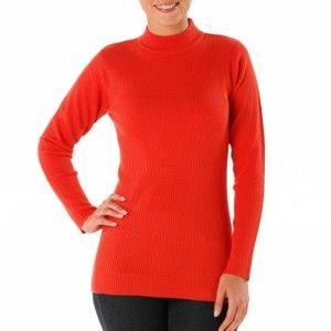 Blancheporte Žebrovaný pulovr se stojáčkem, délka cca 72 cm tomatová 46/48