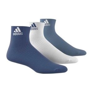 Blancheporte Kotníkové ponožky Ankle Crew quarter od Adidas, sada 3 párů modrá+bílá 39/42