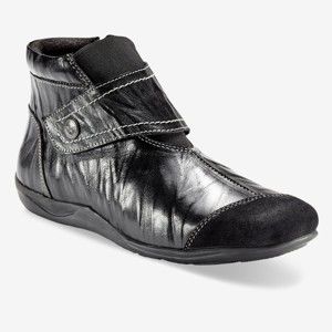Blancheporte Kotníkové boty z pružné kůže černá 39