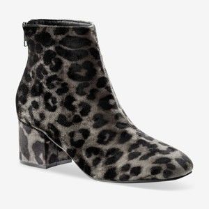 Blancheporte Kotníkové kozačky s leopardím vzorem černá/khaki 39