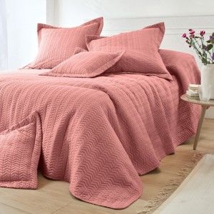 Blancheporte Přehoz na postel, styl boutis růžová povlak na polštář 65x65cm