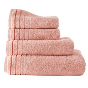 Blancheporte Froté ručník s pruhy, zn. Colombine růžová pudrová 2 ručníky 50x100cm