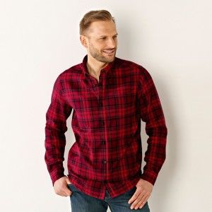 Blancheporte Kostkovaná košile s dlouhými rukávy, černočervená červená/černá 39/40