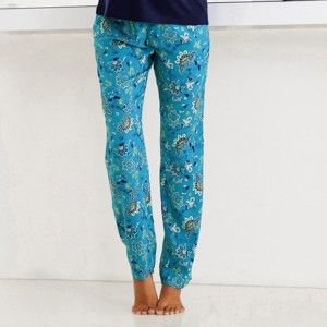Blancheporte Pyžamové kalhoty s kašmírovým vzorem modrá 42/44