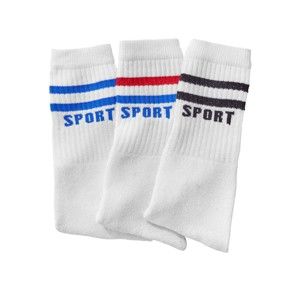 Blancheporte Tenisové ponožky, sada 3 párů bílá 47/50