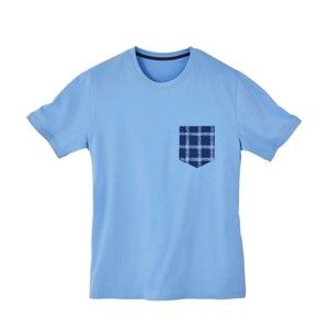 Blancheporte Pyžamové triko s krátkými rukávy nebeská modrá 127/136 (3XL)