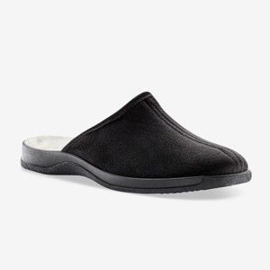 Blancheporte Široké jednobarevné pantofle, vlna černá 43
