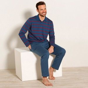 Blancheporte Proužkované pyžamo s dlouhými rukávy námořnická modrá 77/86 (S)