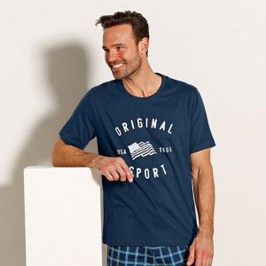 Blancheporte Pyžamové triko s krátkými rukávy modrá 137/146 (4XL)