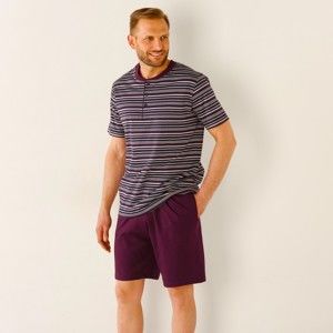 Blancheporte Pyžamo se šortkami a krátkými rukávy bordó 117/126 (XXL)