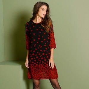 Blancheporte Krátké šaty se vzorem černá/červená 44