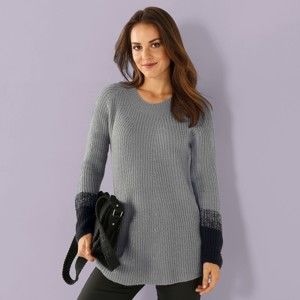 Blancheporte Dvoubarevný pulovr šedá/antracitová 50