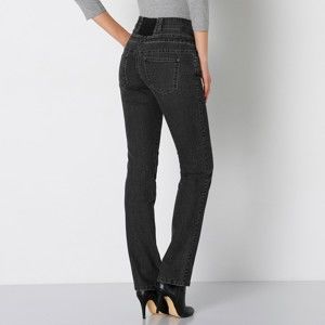 Blancheporte Rovné džíny s vysokým pasem černá 50