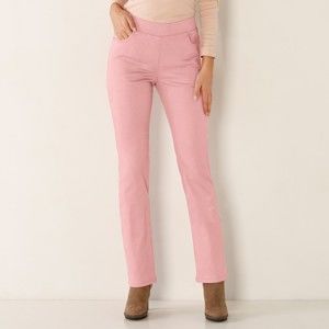 Blancheporte Rovné kalhoty s pružným pasem růžová pudrová 54