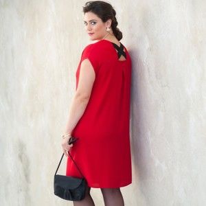 Blancheporte Dvoubarevné šaty červená 44