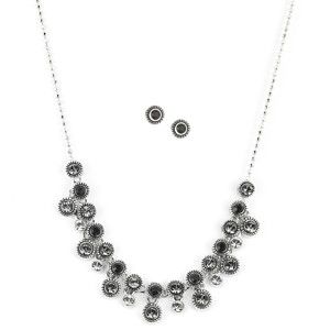 Blancheporte Souprava šperků s černými krystaly Swarovski, stříbro souprava Krystaly