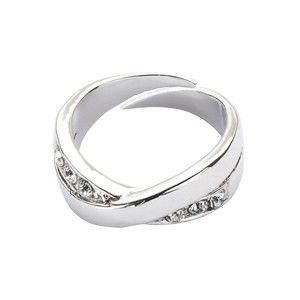Blancheporte Nastavitelný prsten s krystaly Swarovski, stříbro překřížený