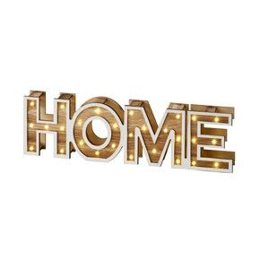 Blancheporte Svítící nápis "HOME" dřevo 38x11cm
