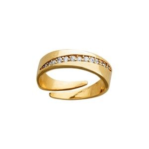 Blancheporte Nastavitelný prsten s 1 řadou krystalů Swarovski, pozlacený jednořadý