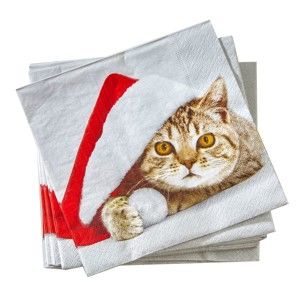 Blancheporte Papírové ubrousky, kočka kočka 33x33cm