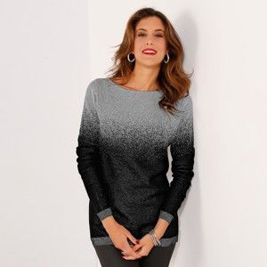 Blancheporte Třpytivý pulovr černá/stříbřitá 50