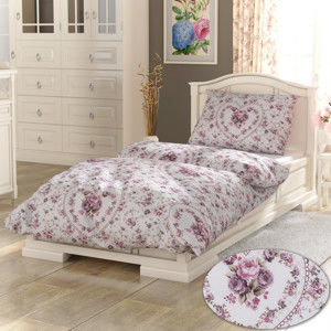 Blancheporte Povlečení bavlna Provence - Spring rose bílá/růžová povlak na polštářek 40x40cm