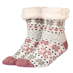 Blancheporte Zimní ponožky s beránkem s motivem vloček fialová 35-42