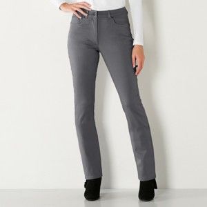 Blancheporte Strečové rovné kalhoty antracitová 48