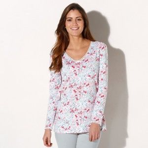 Blancheporte Pyžamové tričko s potiskem a dlouhými rukávy vícebarevná 42/44