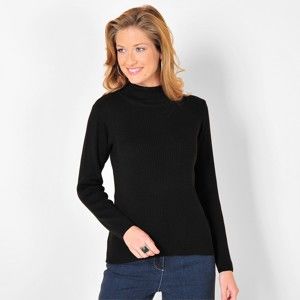 Blancheporte Žebrovaný pulovr s rolákem černá 52