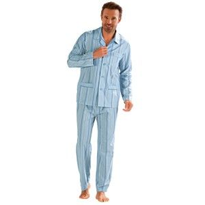 Blancheporte Pruhované pyžamo, popelín modrá proužky 137/146 (4XL)