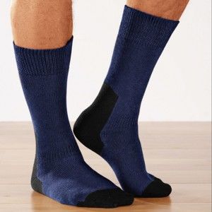 Blancheporte Sada 2 párů pracovních ponožek nám.modrá 43/46