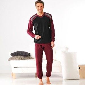 Blancheporte Sada 2 pyžam, trojbarevný design bordó/šedá 78/86 (S)