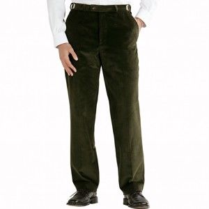 Blancheporte Manšestrové kalhoty, nastavitelný pas zelená 66