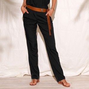 Blancheporte Vzdušné kalhoty s pružným pasem, jednobarevné černá 42