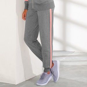 Blancheporte Sportovní kalhoty, dvoubarevné šedý melír/broskvová 50