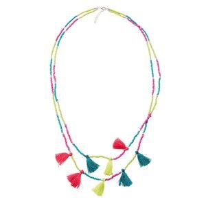 Blancheporte Korálkový náhrdelník se střapci vícebarevné