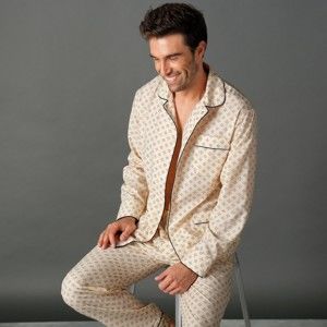 Blancheporte Klasické pyžamo s potiskem béžová 107/116 (XL)