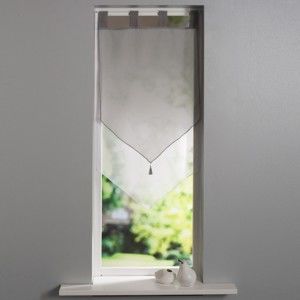 Blancheporte Vitrážová záclonka šedá/bílá 45x160cm