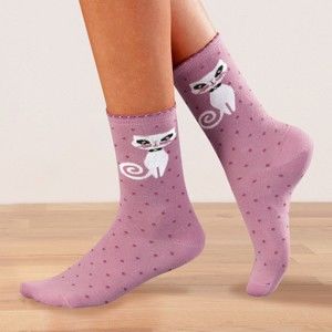 Blancheporte Sada 3 párů originálních ponožek sada růžová 39/42