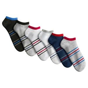 Blancheporte Kotníkové ponožky s proužky, sada 6 párů bílá/šedá/černá 39/42