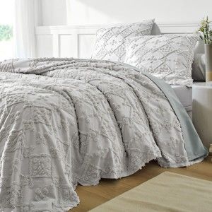 Blancheporte Přehoz na postel s plastickým vzorem režná povlak na polštář 65x65cm