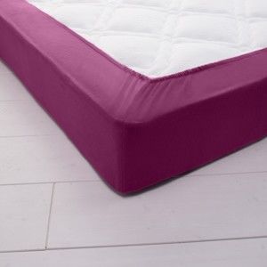 Blancheporte Napínací prostěradlo pro vysoké matrace, flanel purpurová napínací prostěradlo 90x190cm