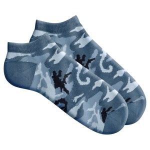 Blancheporte Kotníkové ponožky, motiv maskáče, sada 6 párů modrá+šedá+khaki 39/42