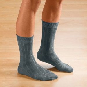 Blancheporte Ponožky s širokým lemem, sada 2 párů černá+tm.šedá 43/46