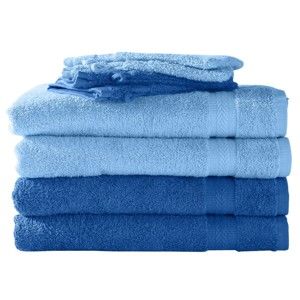 Blancheporte Jednobarevné froté ručníky, zn. Colombine, sady modrá 4 ručníky 50x100cm+4žínky
